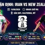 Hình ảnh bìa nhận định trận đấu Iran vs New Zealand mở màn bảng G World Cup 2026, giới thiệu Mehdi Taremi và Chris Wood trên ThapcamTV.