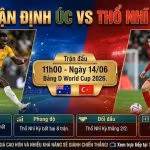 Nhận định bóng đá Úc vs Thổ Nhĩ Kỳ lúc 11h00 ngày 14/06 vòng bảng World Cup 2026 chi tiết cùng ThapcamTV.